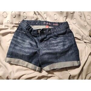 The Childrens Place Girls Size 12 Shortie Short Court Dark Denim Jean Shorts